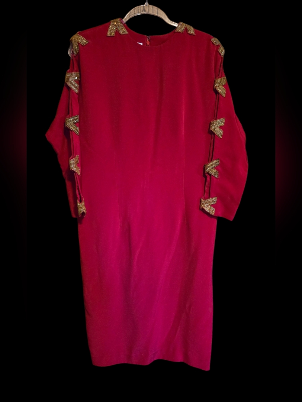 Riazee Red Dress Gold Trim Size 12